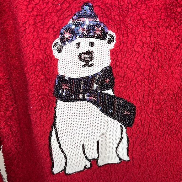 Time and Tru Fuzzy Polar Bear Sweater - Picture 2 of 6